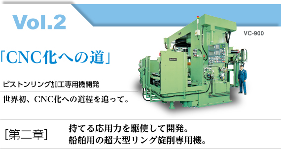 Vol.2 「CNC化への道」［第二章］持てる応用力を駆使して開発。 船舶用の超大型リング旋削専用機。